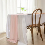 Beautiful Soft Chiffon Table Runner Tablecloth Wedding Bridal Party Home Decor Chair Sash Party Decoration Banquet Supplies 1pc