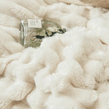 Soft Fluffy Wide Ribbed Faux Rabbit Fur Duvet Cover Autumn Winter Warm Thick Plush Quilt Cover for Single Double Bed Bedding Set