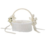 Hand Woven Flower Girl Basket Lightweight Romantic Wedding Basket Multifunctional Fruit Basket for Ceremony Decoration