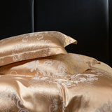 Luxury Jacquard and 60S Cotton Patchwork Soft Silky Bedding Set Duvet Cover Set Bed Sheet/Fitted Sheet Pillowcases 4Pcs