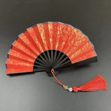 Blank Paper Fold Fan Red Folding Hand Held Fan Pink Mini  Japanese Foldable Fan for Kids DIY Wedding Decoration
