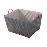 WickerSeagrassCollapsibleStorageBasket,Foldable-HandlesLidlessToyLaundrySundriesOrganizer-BathroomLivingRoomBedroomHomeDecorGift