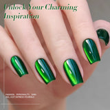 10ml Imperial Green Cat Magnetic Gel Nail Polish Spring Summer Sparkling Glass Bead Soak Off Christmas Decoration