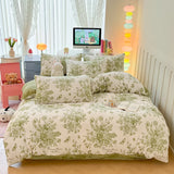 New high-weight, fresh and light milk fleece printed quilt cover Thickened warm Duvet cover