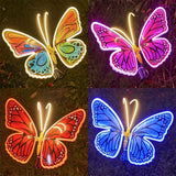 1/2 Pieces LED Butterflies Decoration Colorful 40cm 60cm Outdoor Simulated Dynamic Insect Led Lights Holiday Party Decorations
