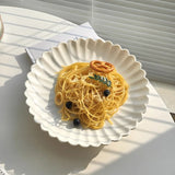 Nordic Pure White Ceramic Plate Set, Dessert, Breakfast, Pasta, Western, Home Tableware, Kitchen Plates Sets