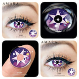 Yellow Contact Lenses for Eyes 2pcs Anime Cosplay Colored Lenses Purple Crazy Halloween Lenses Contact Lens Beauty Makeup