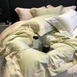 Luxury 1000TC Lyocell Cotton Jacquard Soft Silky Bedding Set Queen King Size Duvet Cover Bed Sheet/Fitted Sheet Pillowcases 4Pcs