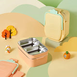 Radish Shape Lunch Box, Children's Food Box, Stainless Steel Bento Box with Carrying Handle, Creative Food Containers