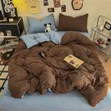 Solid Color Bedding Set Kids Adults Twin Full Queen Size Bed Flat Sheet Soft Duvet Cover Set Quilt Cover Pillowcases Bed Linen
