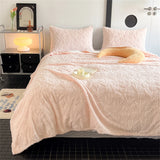 Pink Tulip Jacquard Blanket Flower Gifts for Girls Women Floral Throw Blankets Soft Warm Cozy Fleece Blanket for Couch Sofa Bed