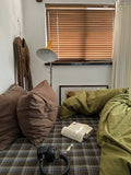 Simple Pure Color Bedding Set 4-Piece Pure Cotton Quilt Coverlet Dormi Bedding 3-Piece Set Color Woven Bedding Linen