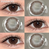 1 Pair New Color Contact Lenses for Eye Beautiful Pupil Fashion Blue Soft Lenses Gray Natural Contacts Yearly Cosmetics