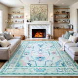 Fresh Elegant Living Rooms Floor Mat Floral Print Home Decoration Rug Non-slip Machine Washable Coffee Table Floor Mats 러그 Ковер