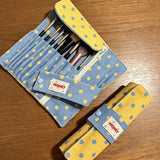 Vintage Polka Dot Roll Up Pencil Case Dual Use Makeup Brush Holder Student Pen Bag Portable Travel Stationery Storage Pouch Gift