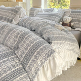 INS Princess 2025 New Style Bedding Sets Sweat Bow Quilt Cover Romantic Bedclothes Decor Woman Bedroom Duvet Cover Set 4pcs