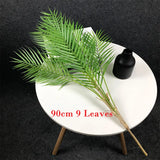 125cm Large Artificial Palm Tree Tropical Plants Branch Plastic Fake Leaves Green Monstera For Christmas Home Garden Room Decor