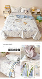Washed Cotton Printed Summer Quilt Air Conditioner Thin Quilt Machine Washable Lightweight Single Double Bedding Soft Breathable