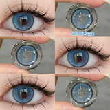1 Pair Myopia Color Contact Lenses for Eyes with Prescription Makeup Eye Color Lenses Beauty Pupils Fashion Blue Lenses