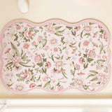 Beautiful Flower Pattern Bathroom Diatomite Carpets Non-Slip Water Uptake Room Foot Mat Set Quick Drying Resistant to Dirt Home