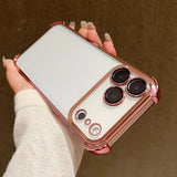 Luxury Electroplate Shockproof Transparent Phone Case For iPhone 17 Pro Max 17 Pro 17 Air Plating Clear Bumper Back Cases Cover