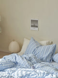 Miolife Pure Cotton Waed Bedding Nordic Stripe Pattern Warmth Retention Function Bed eet Set Four Piece Ensemble