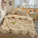100% Cotton Bedding Set Cartoon Cute Animals Duvet Cover Set Bed Linen Flat Sheets Set 2 Pillowcases Single Double Queen Size