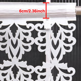 1PC Hollow Cut Lace Valance Curtain With Crystal Beads, Light Filtering Window Drape, For Kitchen Cafe, Sweet Housewarming Gift