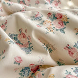 Korean Style Floral Ruffles Knitted Double Yarn Bedding Set Double King Queen Size Duvet Cover Flat/Fitted Bed Sheet Pillowcases