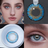 Eye Eyes Color Contacts Colored Contact Lenses Lens Small Pupil Beauty Cosmetic 3 Tones Green Daily 14.2mm 2Pcs 6 Months