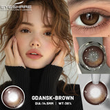 1 Pair Big Eyes Black Lenses Natural Gray Lenses Color Contact Lenses Eyes with Green Beautiful Pupils Lenses Yearly