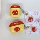 lovely red apple silicone earphone case for airpods 1 2 3 4 pro 2 soft cover cute star key chain shockproof bumper