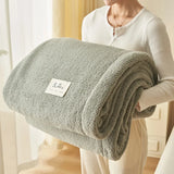 Solid color flannel blanket, thickened warm coral blanket, winter office rest blanket, double-sided plush cover blanket