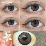 1 Pair Green Colored Contact Lenses Natural Brown Pupils Eyes Soft lenses Soft Contact Lenses 14.00mm Yearly Use