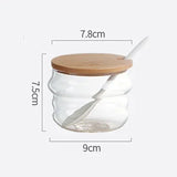 Ceramic Seasoning Jars with Wooden Lid Salt Shakers Kitchen Supplies White Spice Organizer Canister Spoon Set White Sugar Box