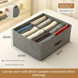 Household Clothes Storage Box Double Row Grid Fabric Storage Box Foldable Drawer Style Wardrobe Portable Storage Layered Storage