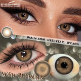 2Pcs Natural Color Contact Lenses Brown Contacts Gray Beautiful Pupils Blue Eye Lenses Yearly Green Beauty Makeup Lens