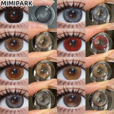 Big Diameter Colored Contacts 2pcs Multi-Style Glossy Lenses for Cosplay Role Play 0.00D No Power