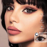 1 Pair Big Eyes Black Lenses Korean Natural Lenses Yearly Color Contact Lenses Eyes with Gray Beautiful Pupil Lentes