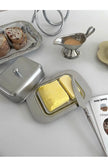 Stainless Steel Butter Tray,Retro French Butter Box Storage Box with Lid Butter Tray, Tableware Dessert Tray,Kitchen Tableware