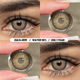 1 Pair Big Eyes Black Lenses Natural Gray Lenses Color Contact Lenses Eyes with Green Beautiful Pupils Lenses Yearly