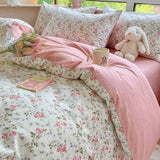 Cotton Bedding Set Fre Country Sle All Cotton Four Piece Dormi Quilt Cover Tee Piece Student Bedding Set