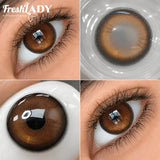 1 Pair Brown Colored Contact Lenses Natural Pupils Eyes Soft lenses Natural Beauty Eye Makeup Supplies 14.20mm Yearly