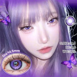 Eyes Contacts Colored Contact Lenses Lens Small Pupil Diopter Power Beauty Myopia Blue 14.5mm 2Pcs 6 Months