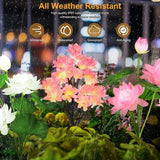 1/2 PCS 15 LED Camellia Flower Outdoor Solar Lights Outdoor Waterproof Fairy Atmosphere Night Light Solar Powered Suitable