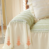 Elegant Solid Sofa Towel with Skirt Edge High-Quality All-Cover Easy-Care Dust Cover Four Seasons Home Textiles for Living Room