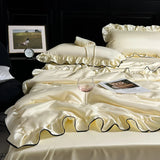 Korean Version Ruffled Summer Cool Quilt Washed Silk Machine Washable Summer Quilt Twin Air-Conditioned Quilt Comforter Bedding