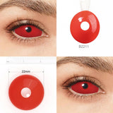 22mm Sclera Lens 2 Pieces Halloween Contact Lenses Cosplay Lens White Lenses Red Mesh Full Eye Crazy Lenses Accessories