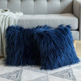 45cm Faux Sheep Fur Cushion Cover Washable Soft Square Pillowcase Furry Plain Fluffy Faux Fur