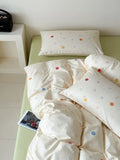 Cute Rabbit Cartoon Pure Cotton Bedding Set Dormi Waed Cotton eet Cover Quilt Cover Tee Four Piece Set Student Dorm...